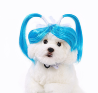Perruques pour animaux de compagnie, cheveux bouclés ou raides, perruque pour chien ou chat, accessoires d'Halloween, décorations, costume amusant pour petits et moyens animaux, mignon