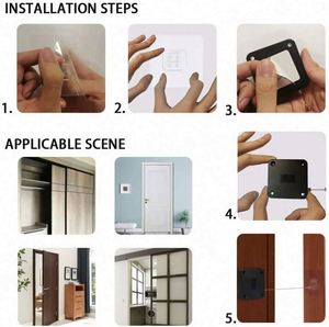 Ferme-porte automatique sans perçage, fermeture automatique pour porte coulissante, porte vitrée, ferme-porte à capteur, dispositif de fermeture à tension de 500 g - Product Image 5