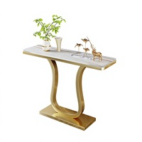 Console décorative multifonctionnelle en quartz de luxe léger, design en fer forgé, à poser au mur, pour entrée ou salon