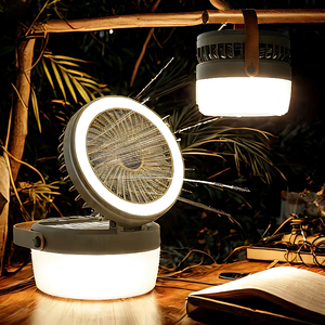 Lanterne solaire d'extérieur 2-en-1 avec ventilateur et 4 modes d'éclairage, à suspendre pour les pannes de courant, les situations d'urgence, la survie, les voyages et les aventures - Product Image 1