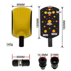 Bloc de ponçage manuel en PU jaune de 6 pouces à trous multiples, support sans poussière avec fixation auto-agrippante pour ponçage à la main du bois et du métal - Product Image 3
