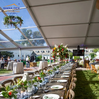 Tentes de fête de luxe tente de banquet d'événement de 150 places tentes de mariage supérieures transparentes imperméables d'extérieur avec le mur de verre de lucarne