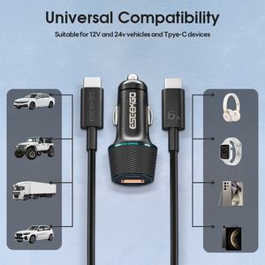 ESEEKGO CC-52C 52.5W QC22.5W+PD30W ที่ชาร์จแบตในรถพร้อมสายชาร์จประเภท-C ถึง C ขนาด 3.3 ฟุตการชาร์จในรถยนต์ความเข้ากันได้สากล - Product Image 6