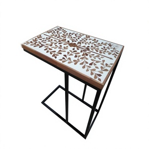 ไม้ฝังดอกไม้ออกแบบที่ดีที่สุดราคาโต๊ะกาแฟไม้ธรรมชาติ Inlay และเรซิ่นสไตล์โต๊ะกาแฟ/ตารางศูนย์ - Product Image 1