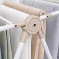 Séchoir à linge autoportant pliable en métal antirouille Dreamland avec étagère en maille, gain de place, en stock