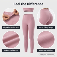 Pantalon de yoga double face brossé effet seconde peau en Spandex/Nylon pour femme, style européen et américain, taille haute froncé