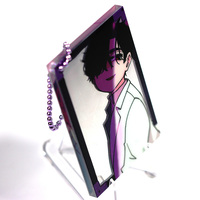 Porte-clés miroir de haute qualité Logo personnalisé Porte-clés miroir double face Personnage de dessin animé 3D Porte-clés Charmes Cadeaux promotionnels