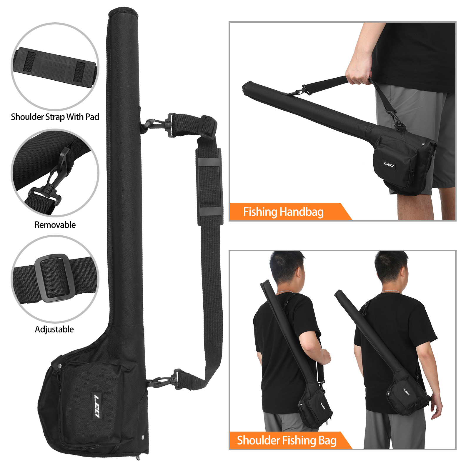 canvas fishing pole bag Sougayilang Rod Rod Case Organizer Storage Bag Fishing Rod and Reel Carrier Organizer for Travel, Gift for Father, Boyfriend and Family : Sports & Outdoors Pockets have zip closures and protective flap with magnet closure Canvas Fishing Rod Bag -