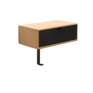 Wall Mounted Wooden Toilet <b>Paper</b> Holder Rectangular <b>Black</b> Drawer Storage Rack For Bathroom Multipurpose <b>Tissue</b> Organizer - Product Image 1