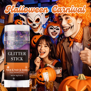 แท่งกลิตเตอร์สำหรับแต่งหน้าทำสีผมเป็นประกายสีเงินสีม่วงส้มกันน้ำ - Product Image 4