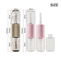 Rond 2 en 1 Conteneur de brillant à lèvres à double extrémité Maquillage cosmétique Tube de rouge à lèvres double face transparent Emballage Tube en plastique 6.6ml