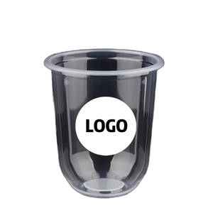 Gobelet à emporter en plastique PET simple paroi, givré transparent, diamètre 90 mm, avec logo personnalisé pour mariage, pour boissons froides, café, jus de citron - Product Image 2