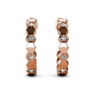 Eleganti <span class=keywords><strong>orecchini</strong></span> placcati in oro rosa impreziositi da <span class=keywords><strong>orecchini</strong></span> a bottone con cristalli di diamanti con cristalli <span class=keywords><strong>Swarovski</strong></span> da regalo - Product Image 4