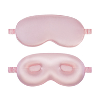 Masque de sommeil 3D en soie, respirant, non-pressant, couleur unie, idéal pour le bureau, l'hôtel, ou comme cadeau de Saint-Valentin (vente en gros)