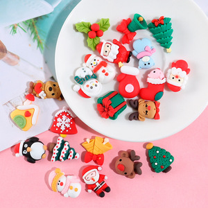 Décorations de Noël en résine EVA pour coques de téléphone, accessoires DIY, Père Noël, sapin, bonhomme de neige, renne - Product Image 1