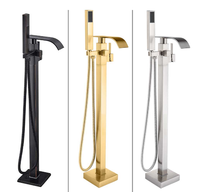 Robinet de baignoire sur pied en laiton, mitigeur chaud/froid avec douchette, vente en gros usine, garantie 5 ans pour projets hôteliers
