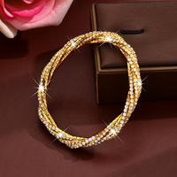 Nouveau bracelet élastique haut de gamme en strass avec bijoux plaqués argent personnalisés pour accessoires de mode féminins