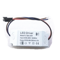 Driver de LED Courant constant Large tension 90-265V 1-3W 4-7W 8-12W 13-18W 18-24W Alimentation pour plafonnier LED Downlight