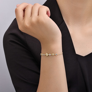 Four Leaf Clover <b>Bracelet</b> <b>Copper</b> Alloy Claw Setting Gift Women Fashion Charm Jewelry Yiwu Origin ASL 0125Q - Product Image 1