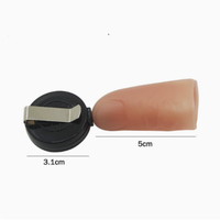 Accessoires de magie des doigts, tours de magie des cartes, close-up, disparaître, pointe de doigt en plastique, pointe de pouce, soie rouge classique