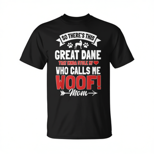 T-shirt Great Dane Woof Mom pour les amoureux des chiens, cadeau pour la fête des mères - Product Image 2