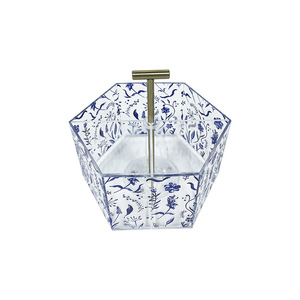 Acrylic <b>Storage</b> <b>Box</b> Blue White Pattern 20x17x18cm With <b>Drawers</b> For Desktop Stationery Makeup Organizer - Product Image 3