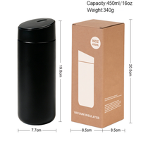 Nouvelle tasse isotherme transfrontalière en acier inoxydable 304 de 450 ml, double paroi sous vide, portable avec couvercle coulissant, pour l'eau - Modèle 2026