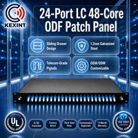 KEXINT-adaptador dúplex de fibra óptica, Panel de parche, marco de distribución óptica, 24 puertos, 48 núcleos, LC UPC