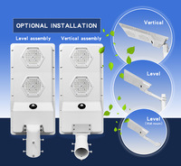 Lampadaire Solaire LED Monocristallin Tout-en-un 300W IP65 en Aluminium, Allumage Crépusculaire, pour Routes Rurales, Fermes, Allées, Faible MOQ et LOGO Personnalisé