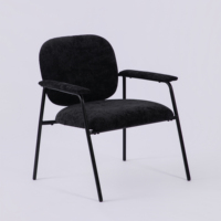 Fauteuil de loisirs moderne en tissu capitonné avec pieds en métal, dossier ailé et rembourrage en mousse inclinable – Idéal pour la maison, le bureau et la salle à manger