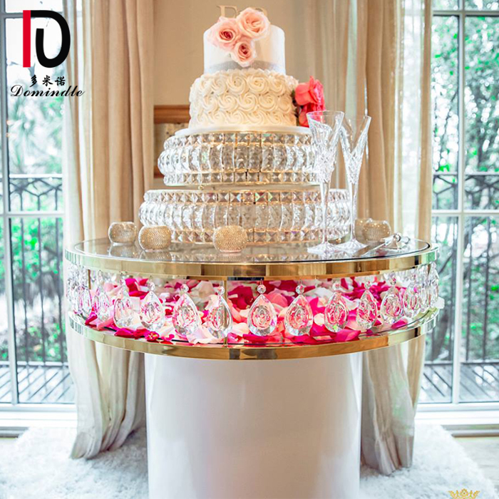 Нержавеющая сталь Свадебные Кристалл Круглый торт Банкетный обеденный стол