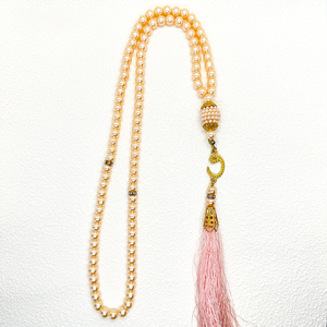 Rosario Islamico Unisex con 99 Perle in Resina, Perle di Vetro Imitazione per Preghiera Musulmana, Pendente con Nappa Islamica, Tasbih Musulmano per Preghiera - Product Image 1