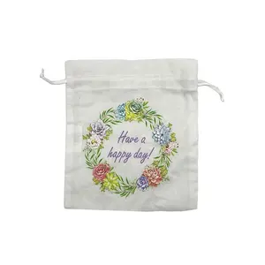 factory supplier christmas gift small cotton dust drawstring gift bags
