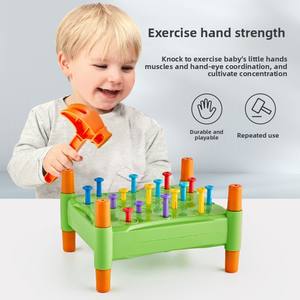 Jouets éducatifs Montessori pour l'entraînement de la motricité fine pour les enfants, jeux sensoriels de reconnaissance des couleurs pour le traitement de l'autisme, jouets <span class=keywords><strong>marteau</strong></span>-clou - Product Image 2
