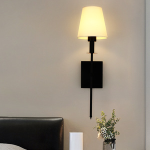 New sắt phòng ngủ <span class=keywords><strong>bedhead</strong></span> tường ánh sáng hiện đại đơn giản vải Bìa hành lang tường ánh sáng Nhà Sáng tạo nền tường ánh sáng - Product Image 4