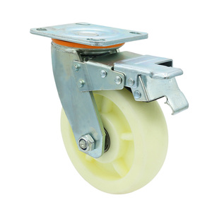 Trolley-Rad 4 Zoll Schwarz PP Schwenkbares Lenkrad Mit Bremse - Product Image 4