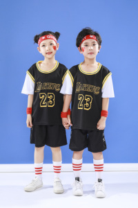 طقم قمصان كرة السلة للأطفال 2026، زي كرة سلة للأطفال بتصميم خاص، قمصان للفرق والأندية، طقم من قطعتين للأنشطة الخارجية، جيمس وسياكاميس - Product Image 6