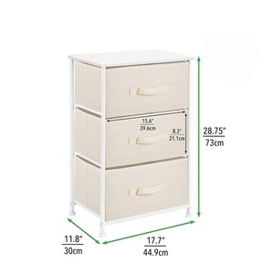 Casa di stoccaggio cassettone torre con 3 cassetti in tessuto rimovibile per camera da letto - Product Image 2