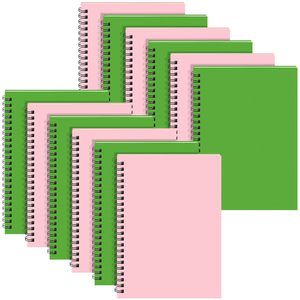 80 ورقة دفاتر لولبية A5 مبطنة 5 جامعات محكومة من كلوريد البولي فينيل سائب/غلاف جلد للعمل دراسة تدوين الملاحظات - Product Image 4