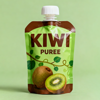 Pochettes à bec verseur personnalisables de qualité alimentaire en matériau composite multicouche MOPP/VMPET/PE pour purées/sauces, lait semi-fluide et gelée