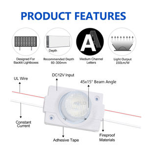 DC12V Edgelit LED Module 1.5W for 30cm Depth Channel Letters 45x15 Lens SMD2835 225LM 5Y Warranty CE RoHS IP65 <b>Advertising</b> Sign - Product Image 6