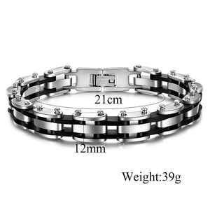 Conjunto de Pulseras de Acero Inoxidable 316L para Hombre, Diseño de Cadena de <span class=keywords><strong>Bicicleta</strong></span>, Cierre Industrial en Forma de H, Joyería Masculina, Venta al Por Mayor, Personalización OEM - Product Image 2