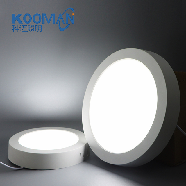 KOOMAN LED Surface Mounted Ultra Slim Bright Light 26W Daylight Round Flat Commercial Panel Light