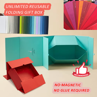 Boîte Cadeau Pliante Personnalisée à 7 Panneaux Réutilisable pour Brûleur d'Encens et Arômes, Cadeau d'Entreprise, Soins de Beauté, Boîte à Rabat Non Magnétique