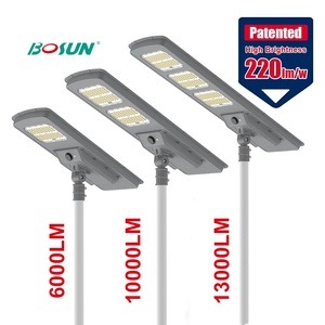 โคมไฟถนนพลังงานแสงอาทิตย์แบบรวมเสา 100W IP65 สำหรับภายนอกอาคาร อายุการใช้งานยาวนาน พร้อมเสา - Product Image 1