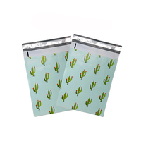 Sac de courrier écologique en Poly imprimé personnalisé, motif de Cactus, sac de courrier en Poly vert, emballage de vêtements, sac de courrier en plastique