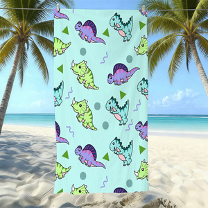 Serviette <span class=keywords><strong>de</strong></span> plage carrée pour garçons, imprimé dinosaure, en microfibre douce et légère, écologique, motif dessin animé, pour la natation - Product Image 5