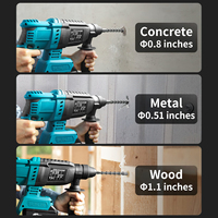 Marteau électrique 26 mm, outils électriques, batterie lithium rechargeable, sans balais, 21 V, perceuse à percussion sans fil pour remplacement Makita