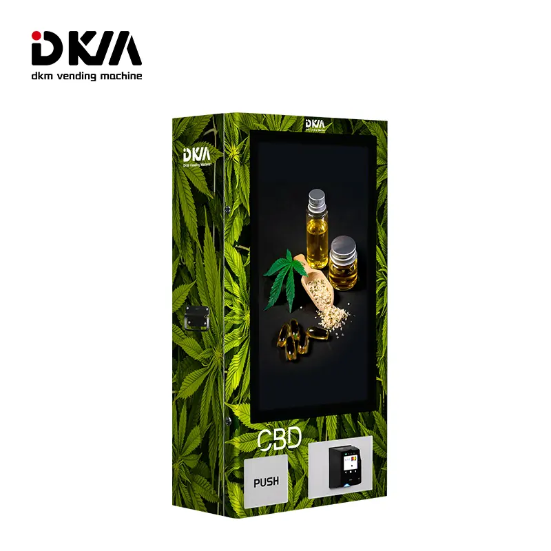 DKM mural écran tactile cigarette chanvre pot cbd distributeur automatique avec paiement par carte de crédit