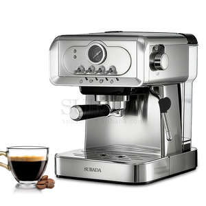 Cafetera Italiana de Acero Inoxidable para Espresso y Café en <span class=keywords><strong>Grano</strong></span>, 15/20 Bares, con Manómetro - Product Image 1